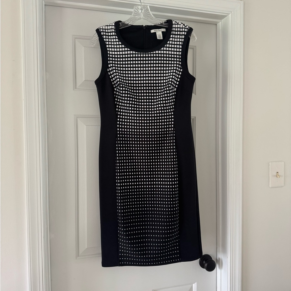 White House Black Market Black and White Checkered Dress